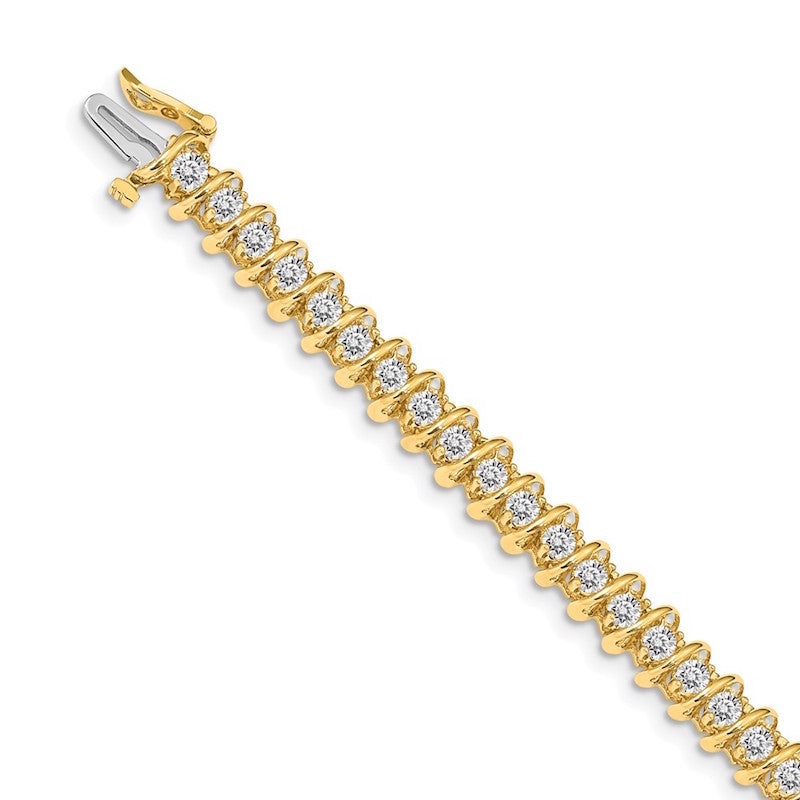 Quality Gold 14k Yellow Gold AAA Diamond Tennis Bracelet