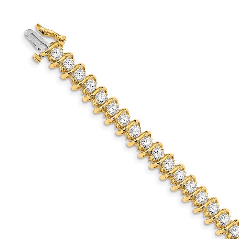 Quality Gold 14k Yellow Gold AAA Diamond Tennis Bracelet