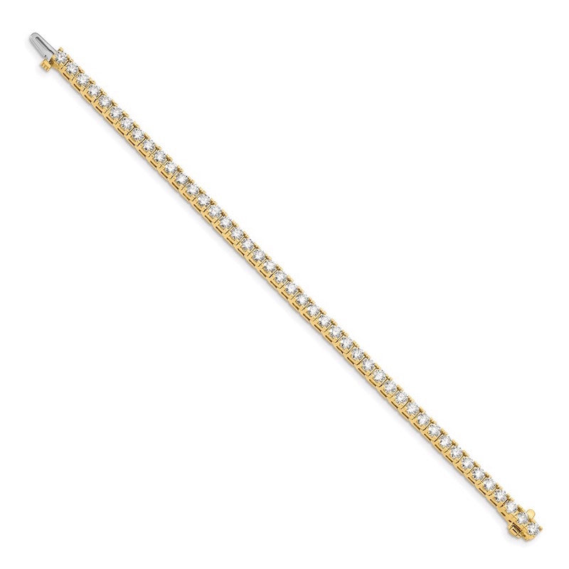 Quality Gold 14k Yellow Gold 3.4mm Diamond Tennis Bracelet