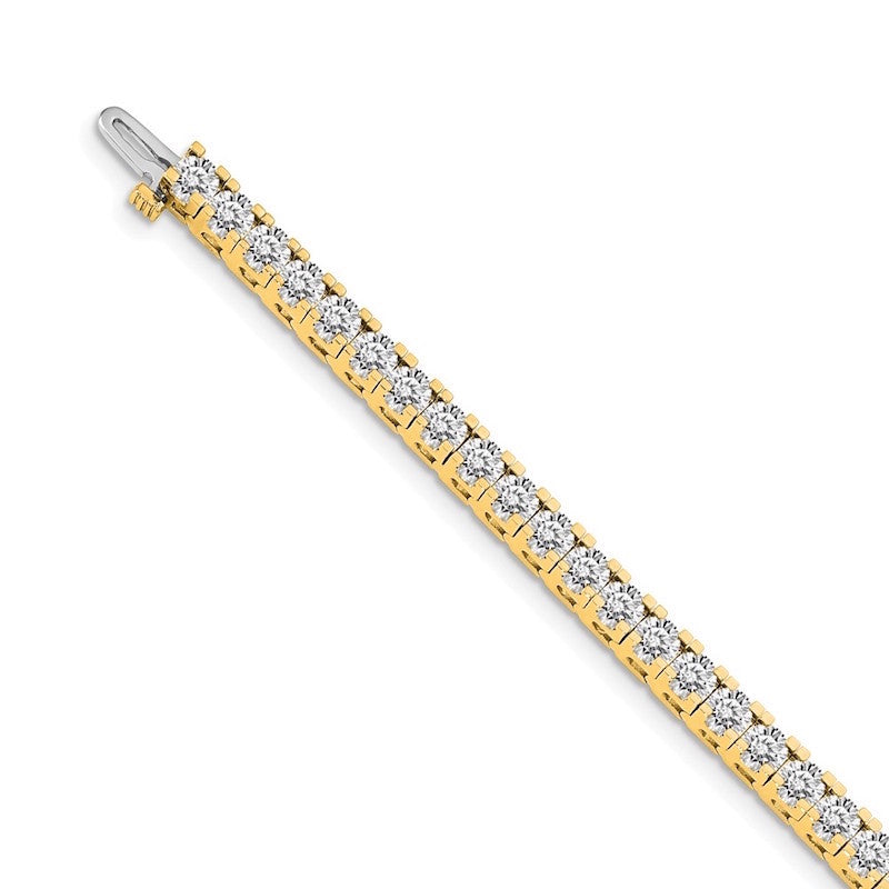 Quality Gold 14k Yellow Gold AAA Diamond Tennis Bracelet