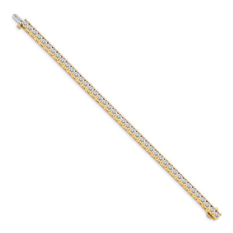 Quality Gold 14k Yellow Gold AAA Diamond Tennis Bracelet