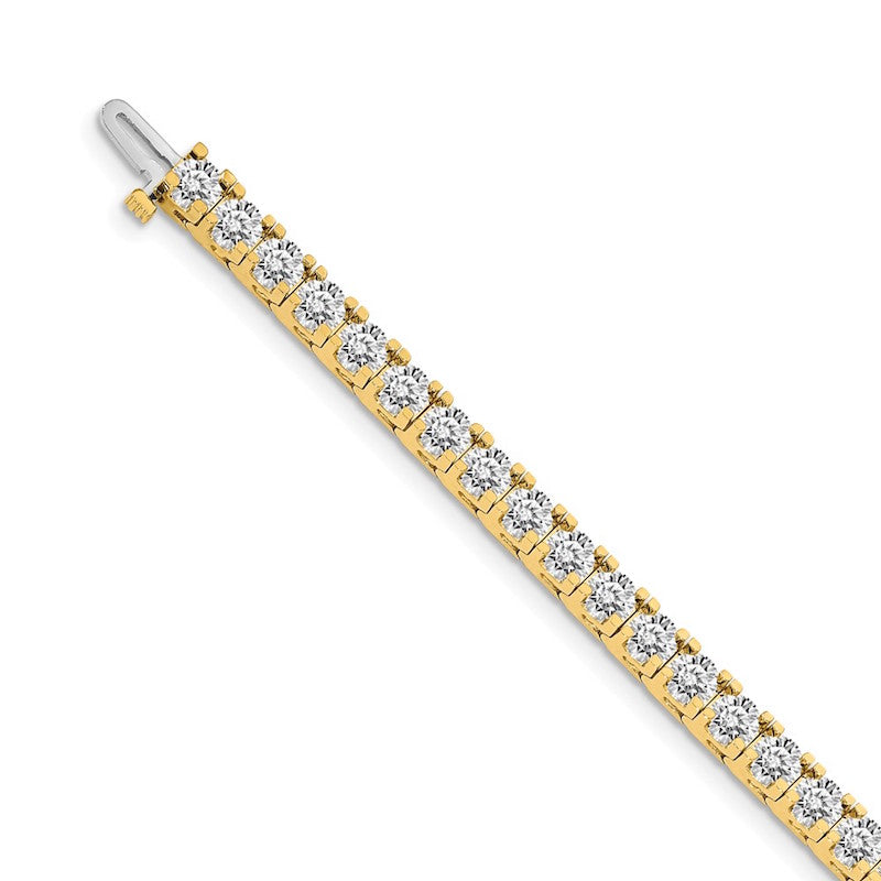 Quality Gold 14k Yellow Gold AAA Diamond Tennis Bracelet