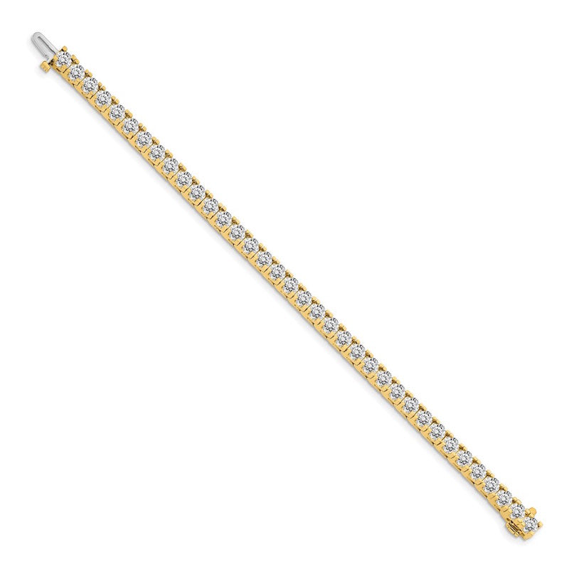 Quality Gold 14k Yellow Gold AAA Diamond Tennis Bracelet