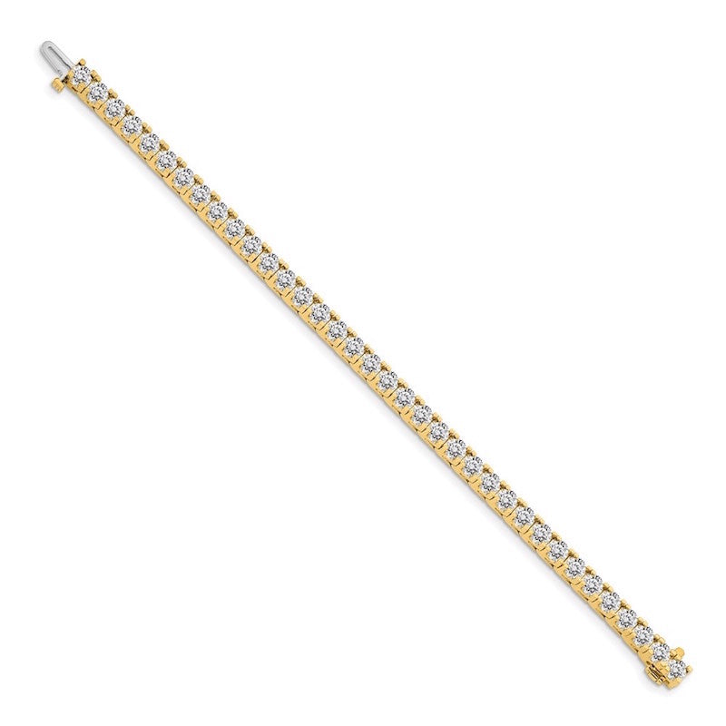 Quality Gold 14k Yellow Gold 4.4mm Diamond Tennis Bracelet