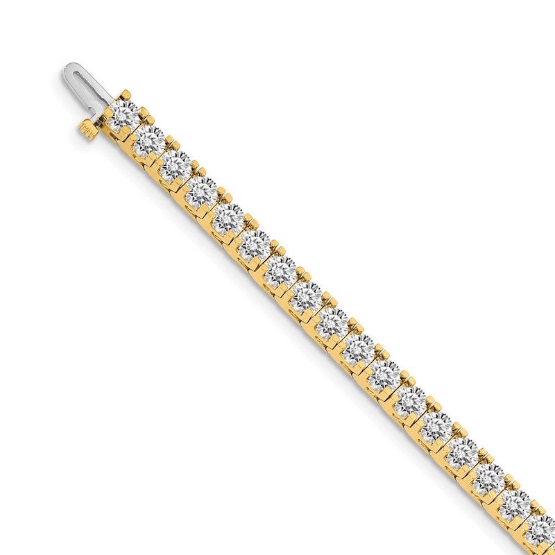 Quality Gold 14k Yellow Gold 4.4mm Diamond Tennis Bracelet