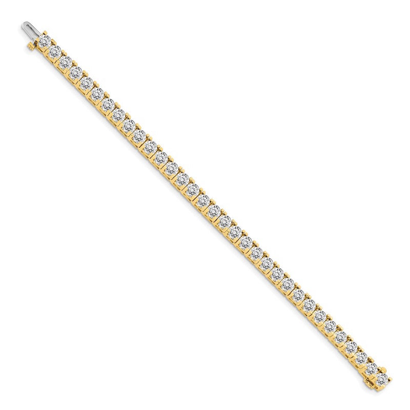 Quality Gold 14k Yellow Gold AA Diamond Tennis Bracelet