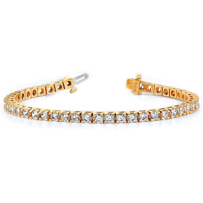 Quality Gold 14k Yellow Gold AA Diamond Tennis Bracelet