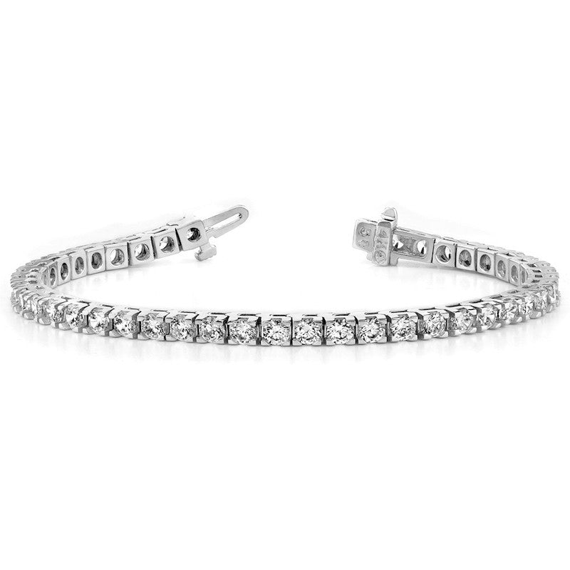 Quality Gold 14k White Gold AAA Diamond Tennis Bracelet