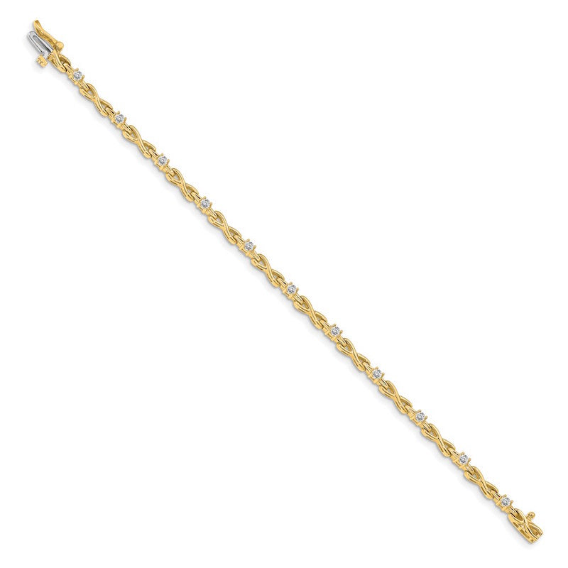 Quality Gold 14k Yellow Gold AA Diamond Tennis Bracelet