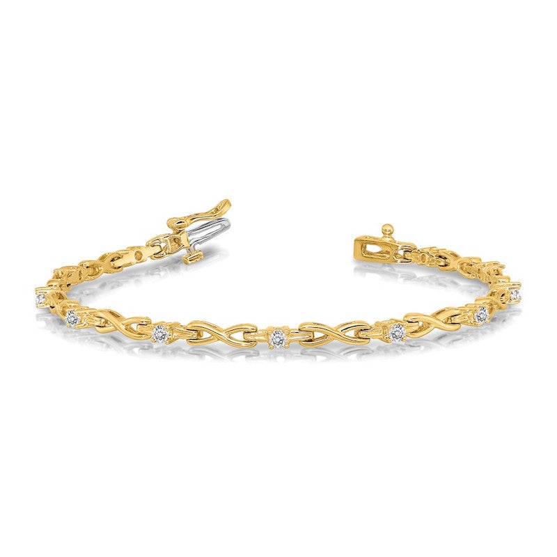 Quality Gold 14k Yellow Gold AA Diamond Tennis Bracelet