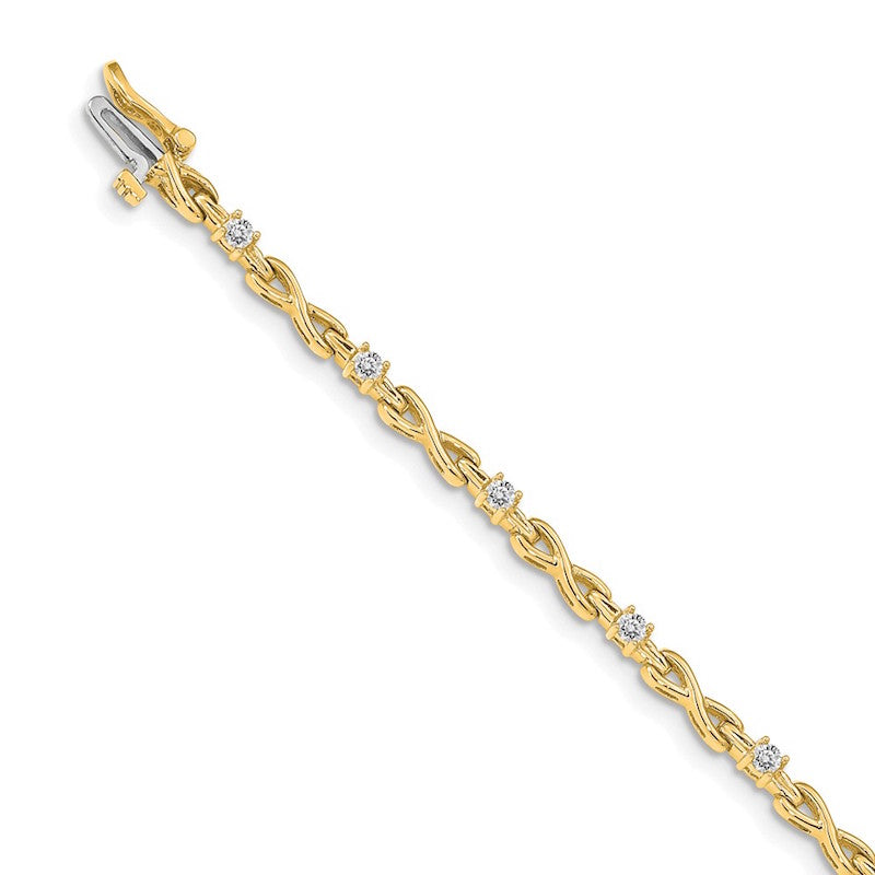 Quality Gold 14k Yellow Gold AA Diamond Tennis Bracelet