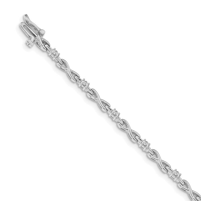 Quality Gold 14k White Gold AAA Diamond Tennis Bracelet