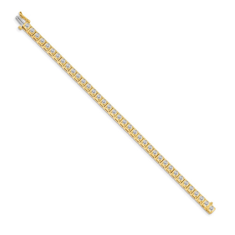 Quality Gold 14k Yellow Gold AAA Diamond Tennis Bracelet