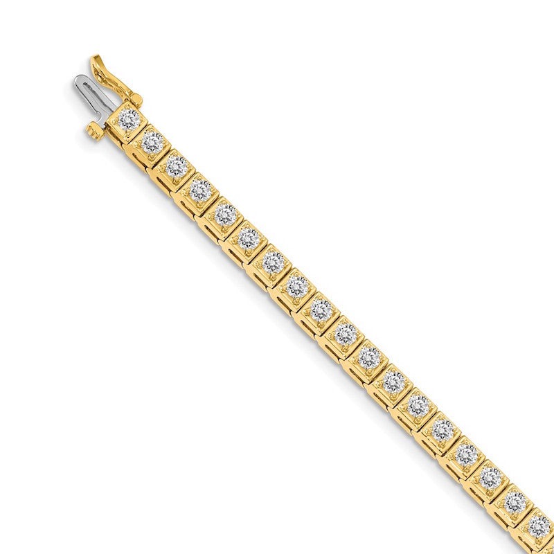 Quality Gold 14k Yellow Gold AA Diamond Tennis Bracelet