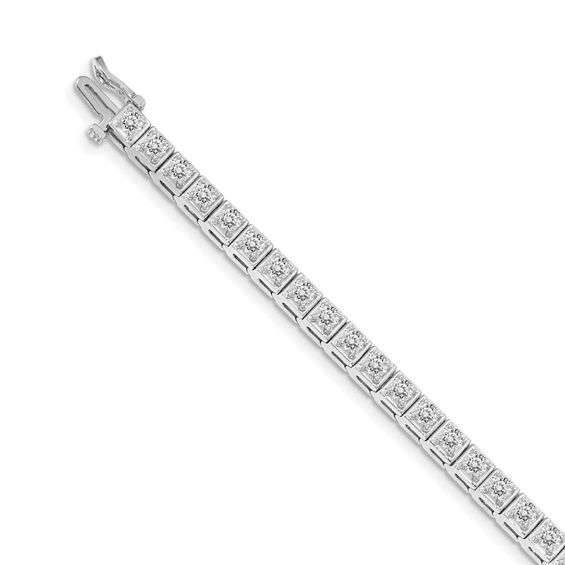 Quality Gold 14k White Gold AAA Diamond Tennis Bracelet