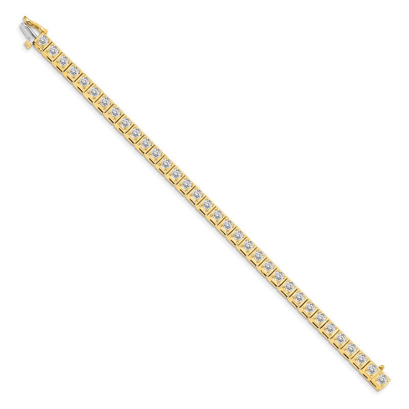 Quality Gold 14k Yellow Gold AAA Diamond Tennis Bracelet