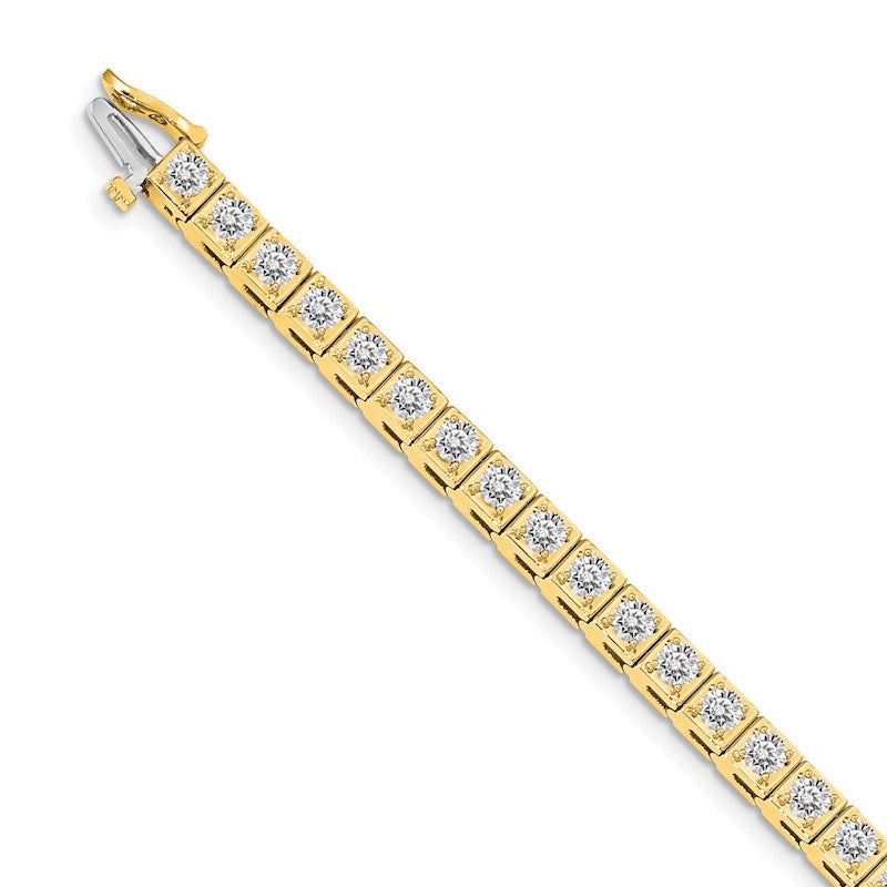 Quality Gold 14k Yellow Gold AAA Diamond Tennis Bracelet