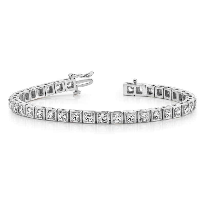 Quality Gold 14k White Gold A Diamond Tennis Bracelet