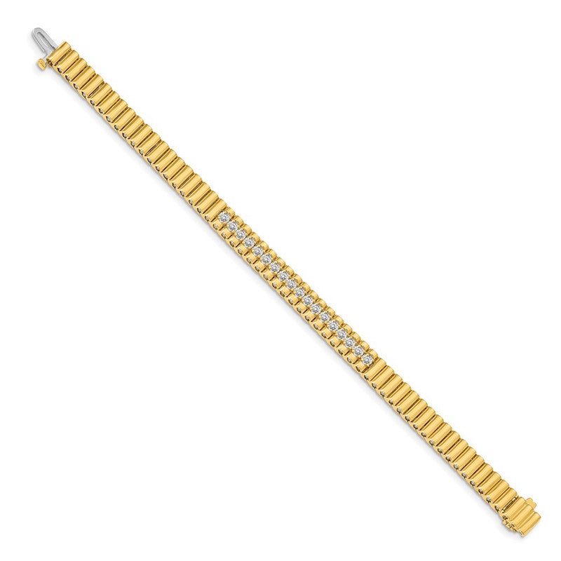 Quality Gold 14k Yellow Gold AAA Diamond Tennis Bracelet