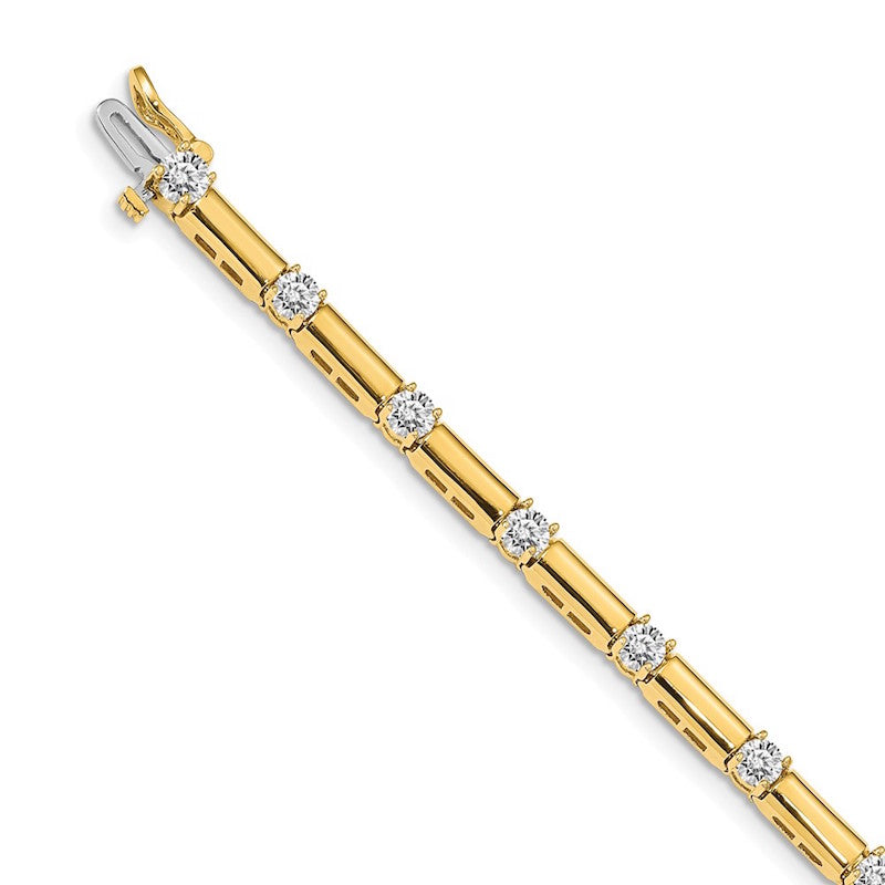 Quality Gold 14k Yellow Gold AAA Diamond Tennis Bracelet