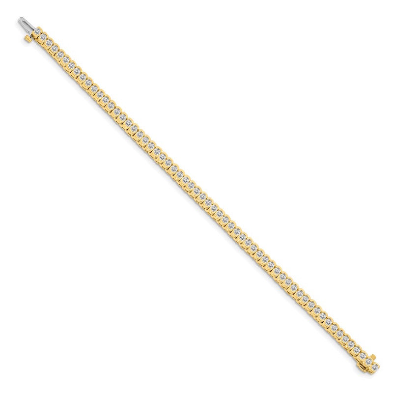 Quality Gold 14k Yellow Gold AA Diamond Tennis Bracelet