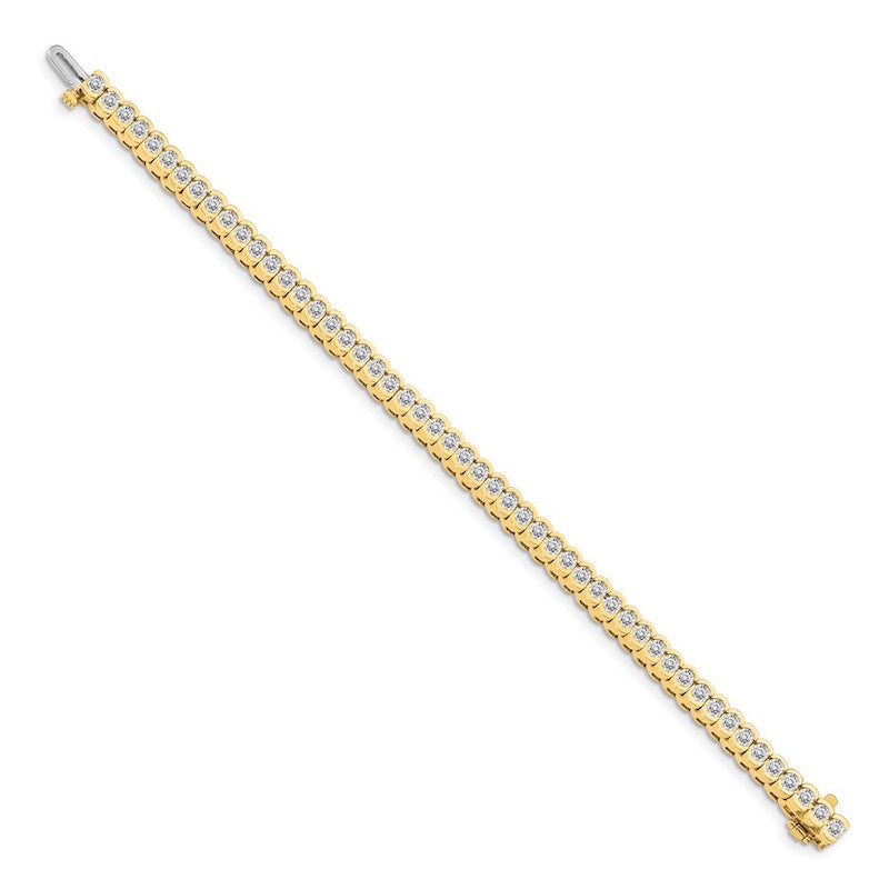 Quality Gold 14k Yellow Gold AAA Diamond Tennis Bracelet