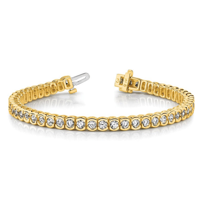 Quality Gold 14k Yellow Gold AAA Diamond Tennis Bracelet