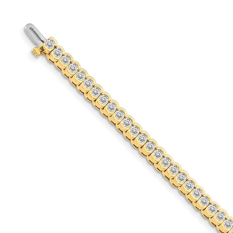 Quality Gold 14k Yellow Gold AAA Diamond Tennis Bracelet