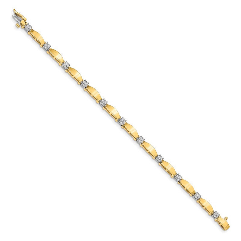 Quality Gold 14k Yellow Gold AAA Diamond Tennis Bracelet