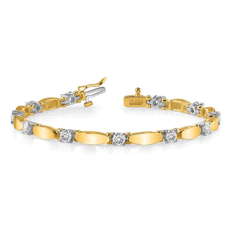 Quality Gold 14k Yellow Gold AAA Diamond Tennis Bracelet