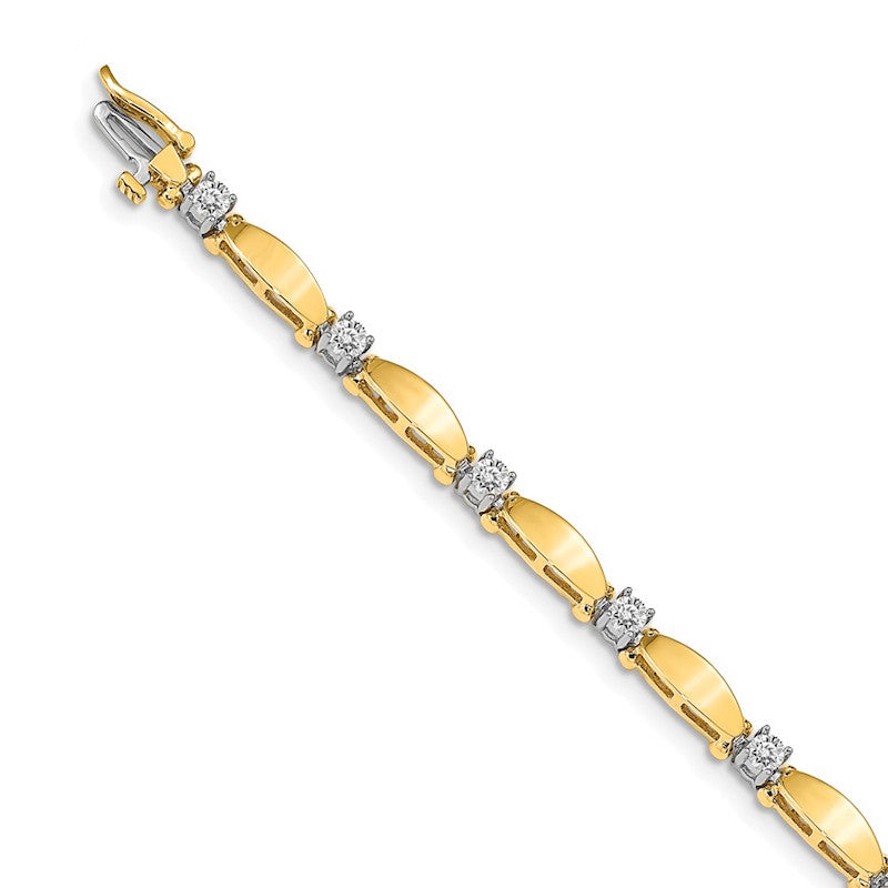 Quality Gold 14k Yellow Gold AAA Diamond Tennis Bracelet