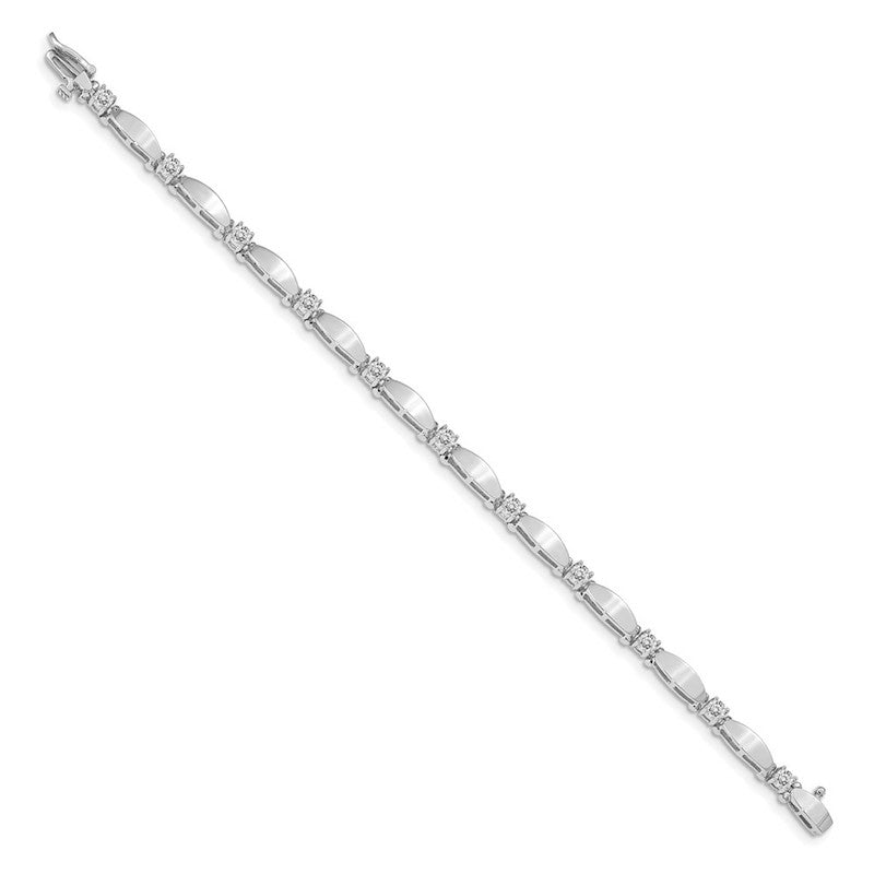 Quality Gold 14k White Gold AAA Diamond Tennis Bracelet