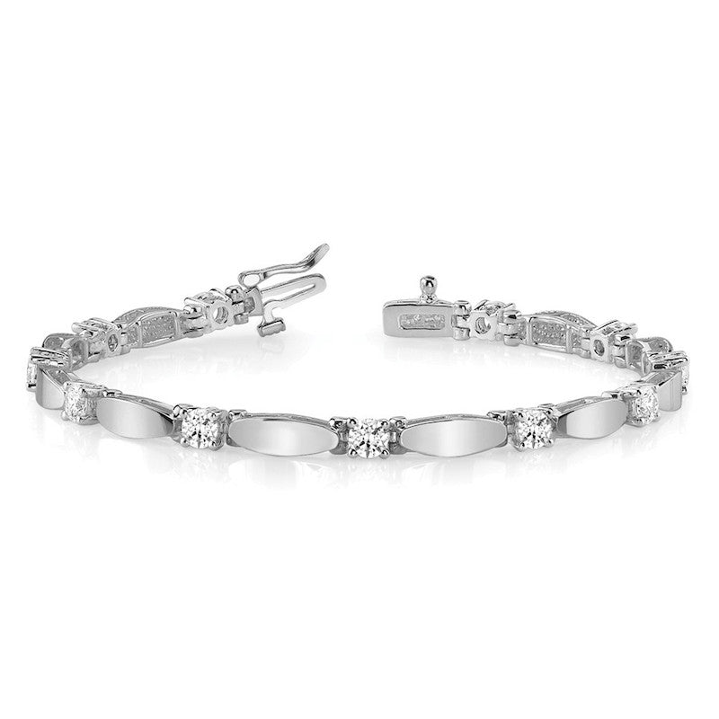 Quality Gold 14k White Gold AAA Diamond Tennis Bracelet