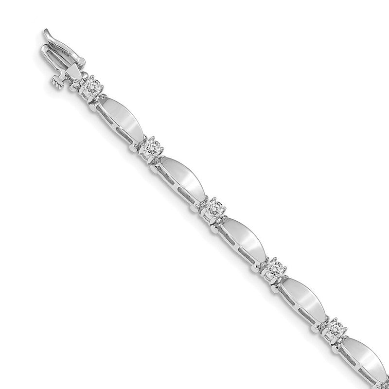 Quality Gold 14k White Gold AAA Diamond Tennis Bracelet