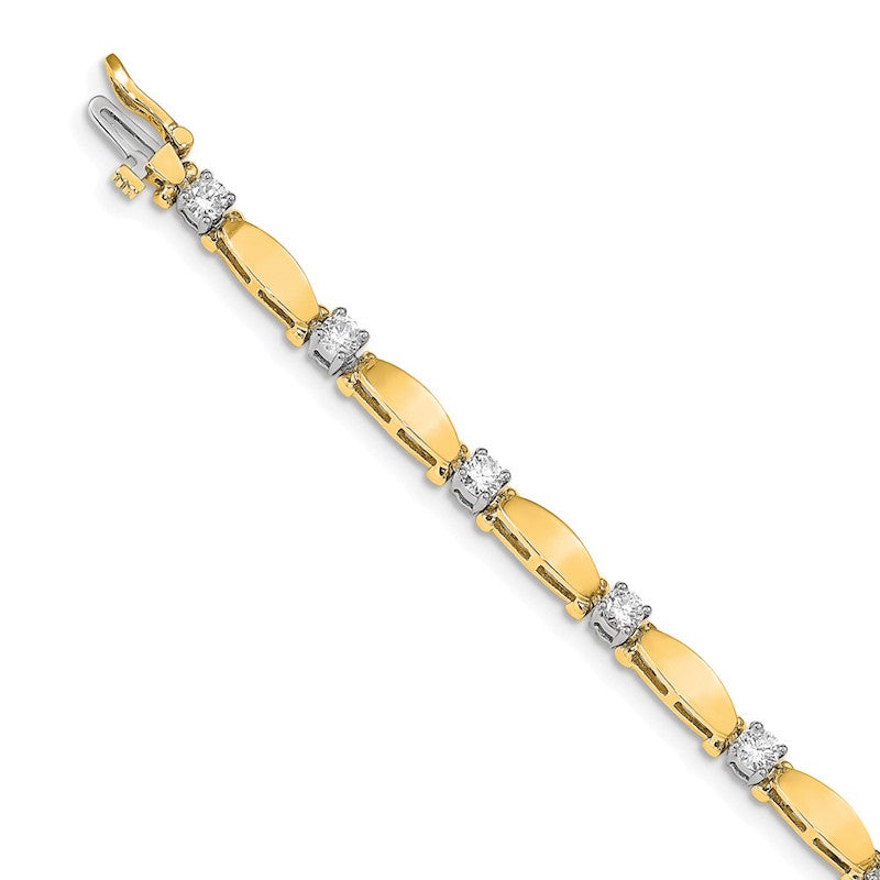 Quality Gold 14k Yellow Gold AAA Diamond Tennis Bracelet