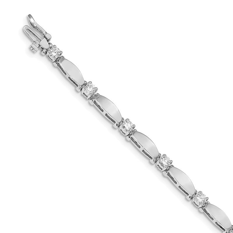 Quality Gold 14k White Gold AA Diamond Tennis Bracelet