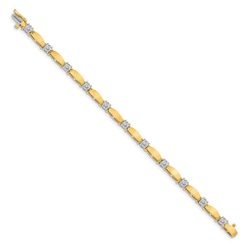 Quality Gold 14k Yellow Gold AA Diamond Tennis Bracelet