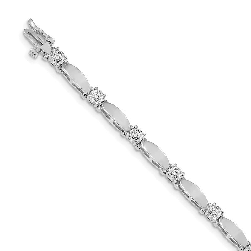 Quality Gold 14k White Gold AAA Diamond Tennis Bracelet