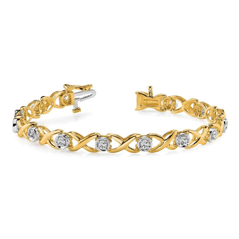 Quality Gold 14k Yellow Gold AAA Diamond Tennis Bracelet