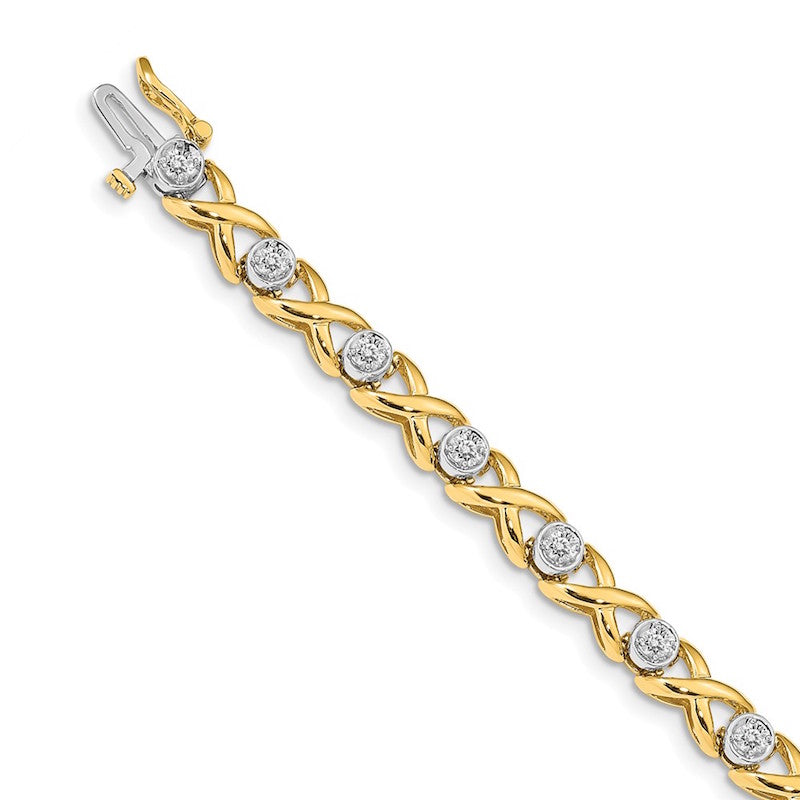 Quality Gold 14k Yellow Gold AAA Diamond Tennis Bracelet