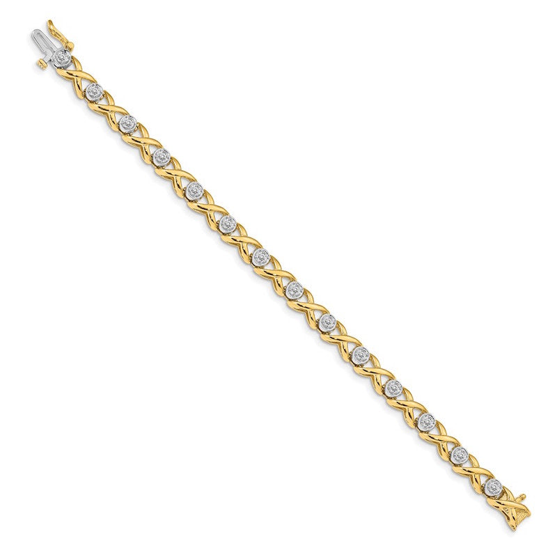 Quality Gold 14k Yellow Gold 2.6mm Diamond Tennis Bracelet