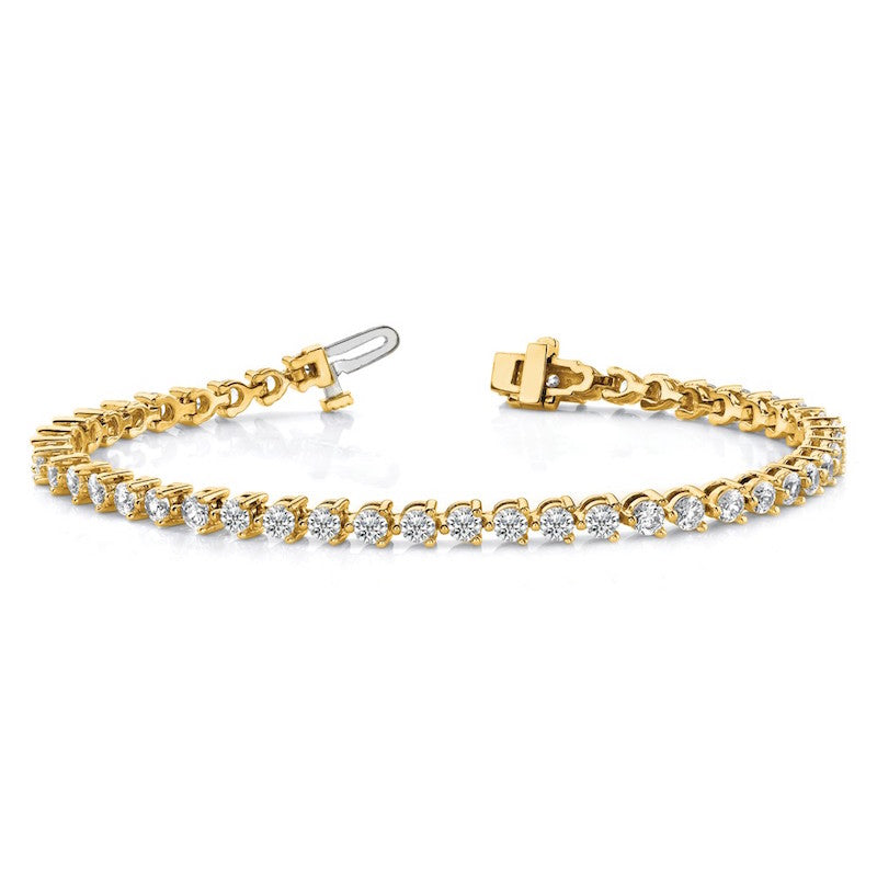 Quality Gold 14k Yellow Gold AAA Diamond Tennis Bracelet