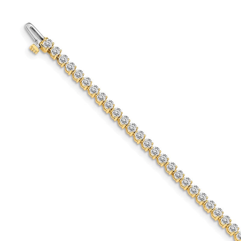 Quality Gold 14k Yellow Gold AAA Diamond Tennis Bracelet