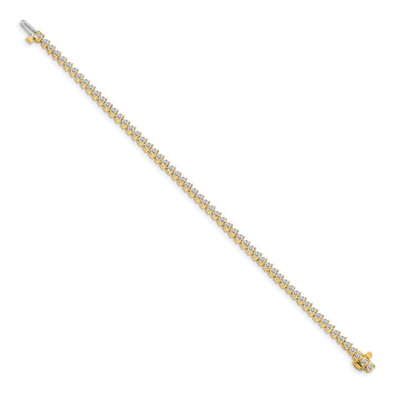 Quality Gold 14k Yellow Gold AAA Diamond Tennis Bracelet