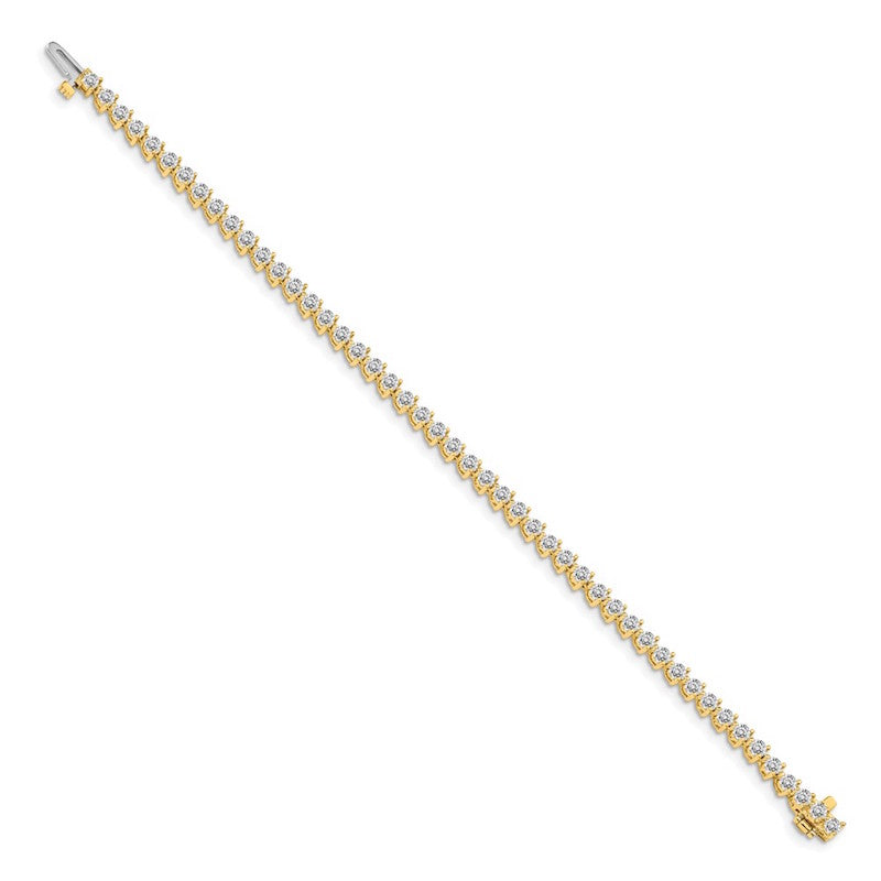 Quality Gold 14k Yellow Gold AAA Diamond Tennis Bracelet