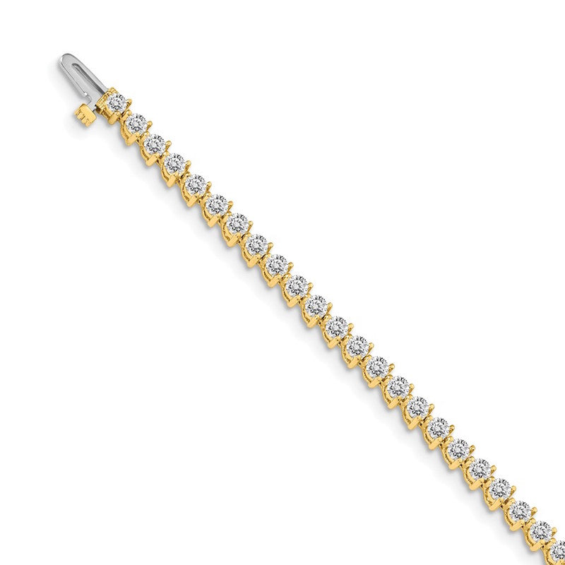 Quality Gold 14k Yellow Gold AA Diamond Tennis Bracelet