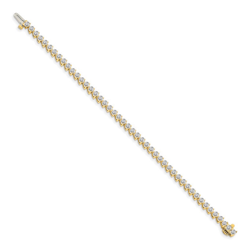 Quality Gold 14k Yellow Gold AAA Diamond Tennis Bracelet