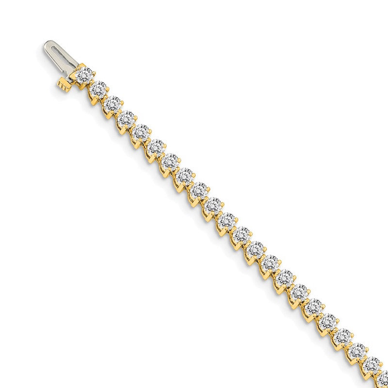 Quality Gold 14k Yellow Gold AAA Diamond Tennis Bracelet