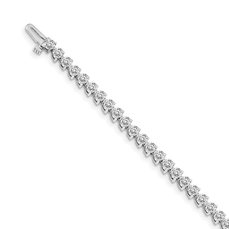 Quality Gold 14k White Gold AAA Diamond Tennis Bracelet