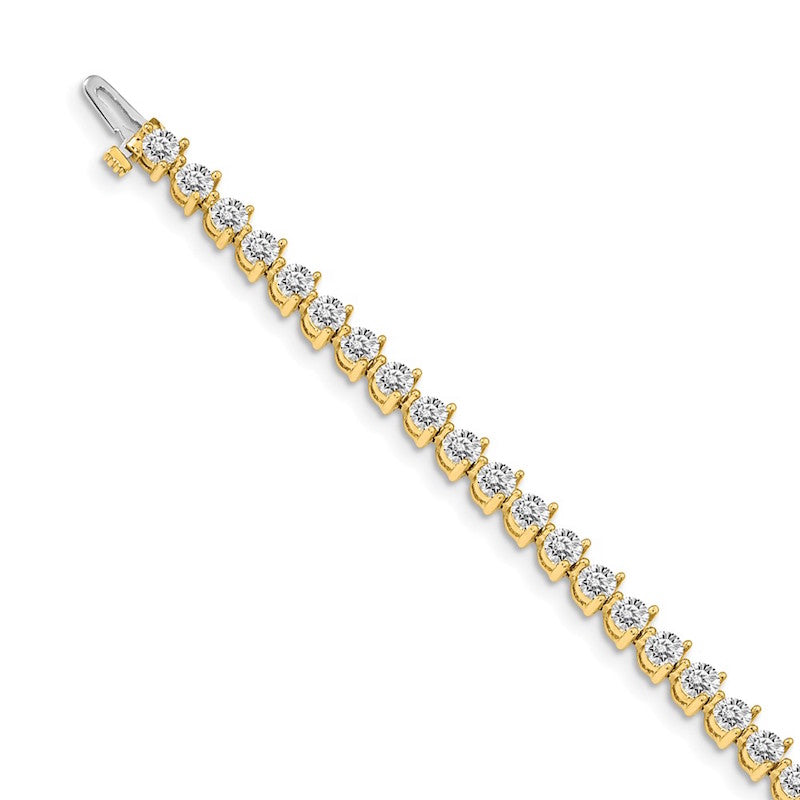 Quality Gold 14k Yellow Gold AAA Diamond Tennis Bracelet